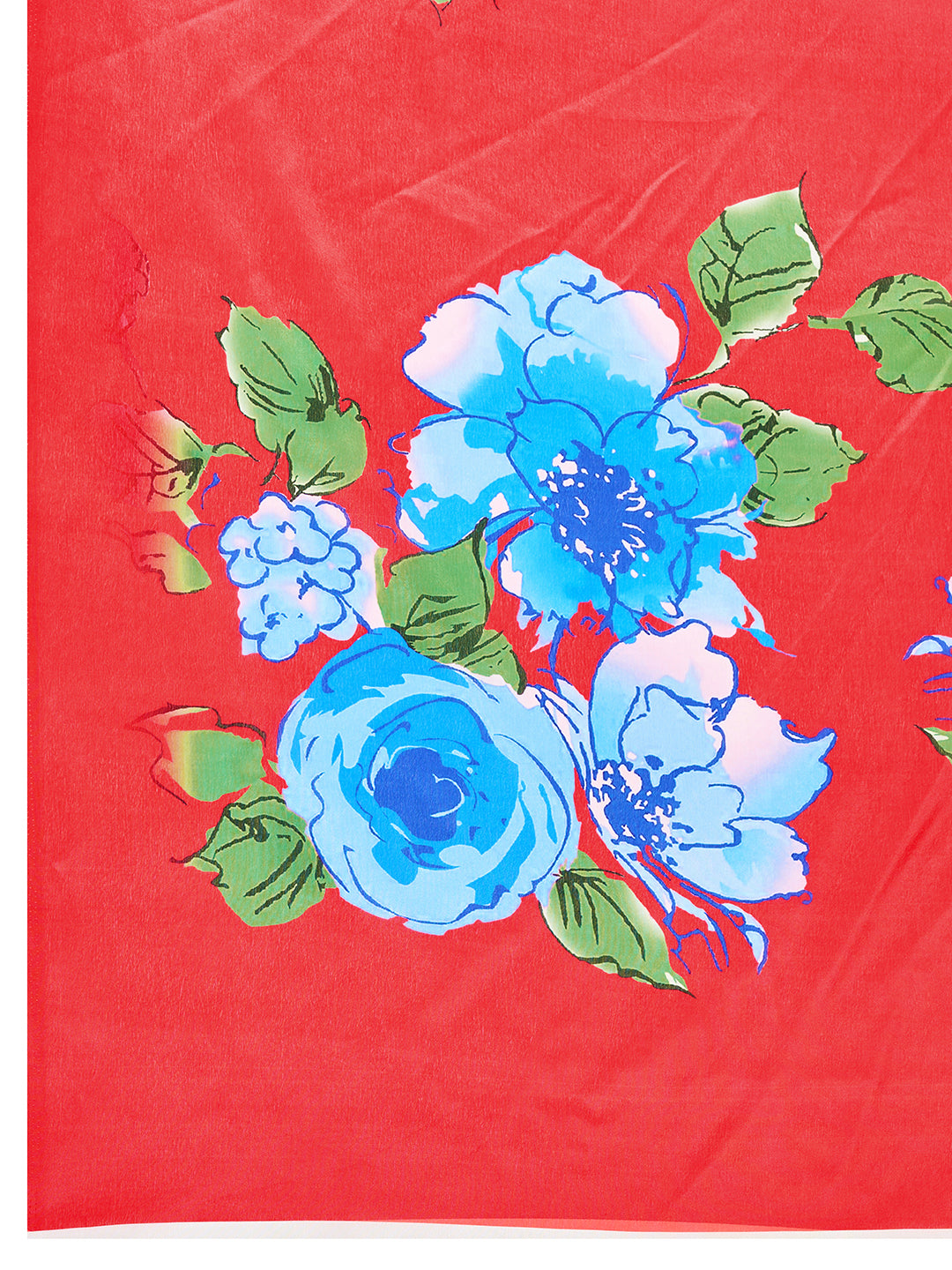 Red Soft Chinnon Silk Saree With Digital Printed Work