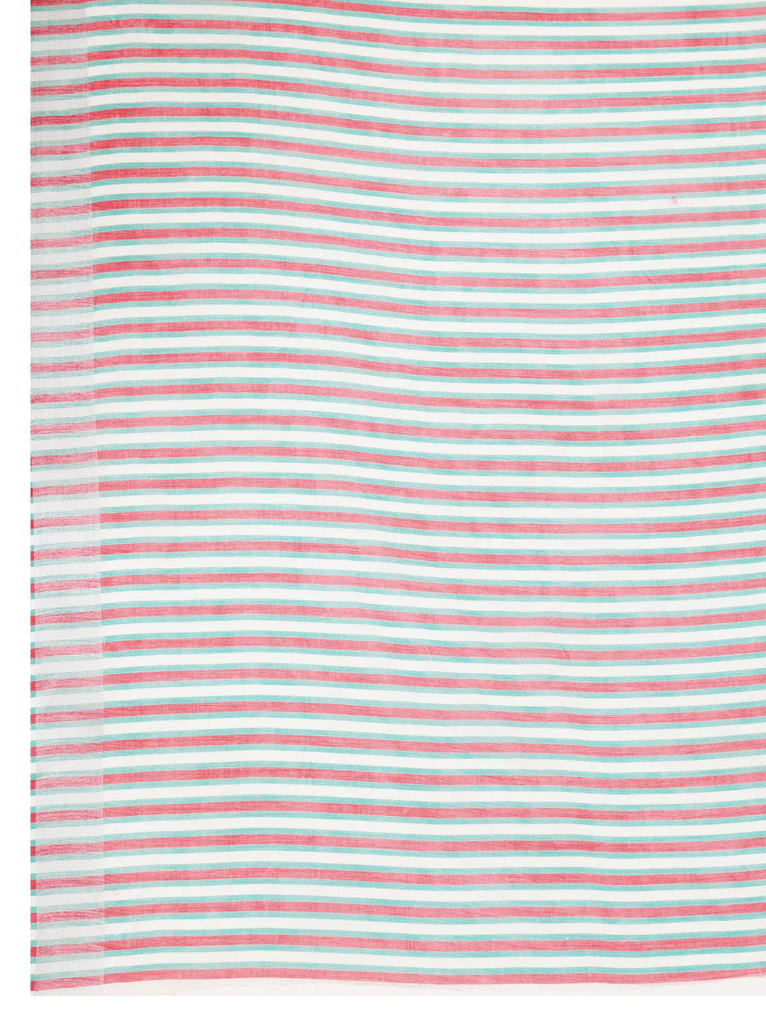 White Linen Cotton Saree With Digital Printed Work And Silver Zari Border