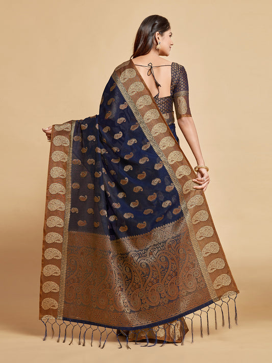 Chanderi Cotton Saree With Woven Design