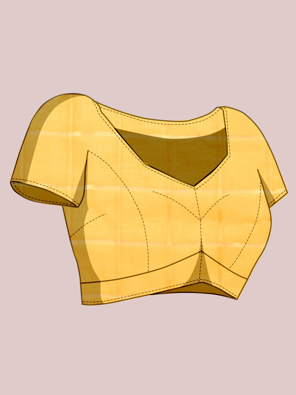 Yellow Kota Doriya Saree With Zari Weaving Work