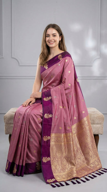 Magenta Premium Banarasi Soft Silk Saree With Zari Weaving Work | Wedding & Festive Wear – JaipurSaaj