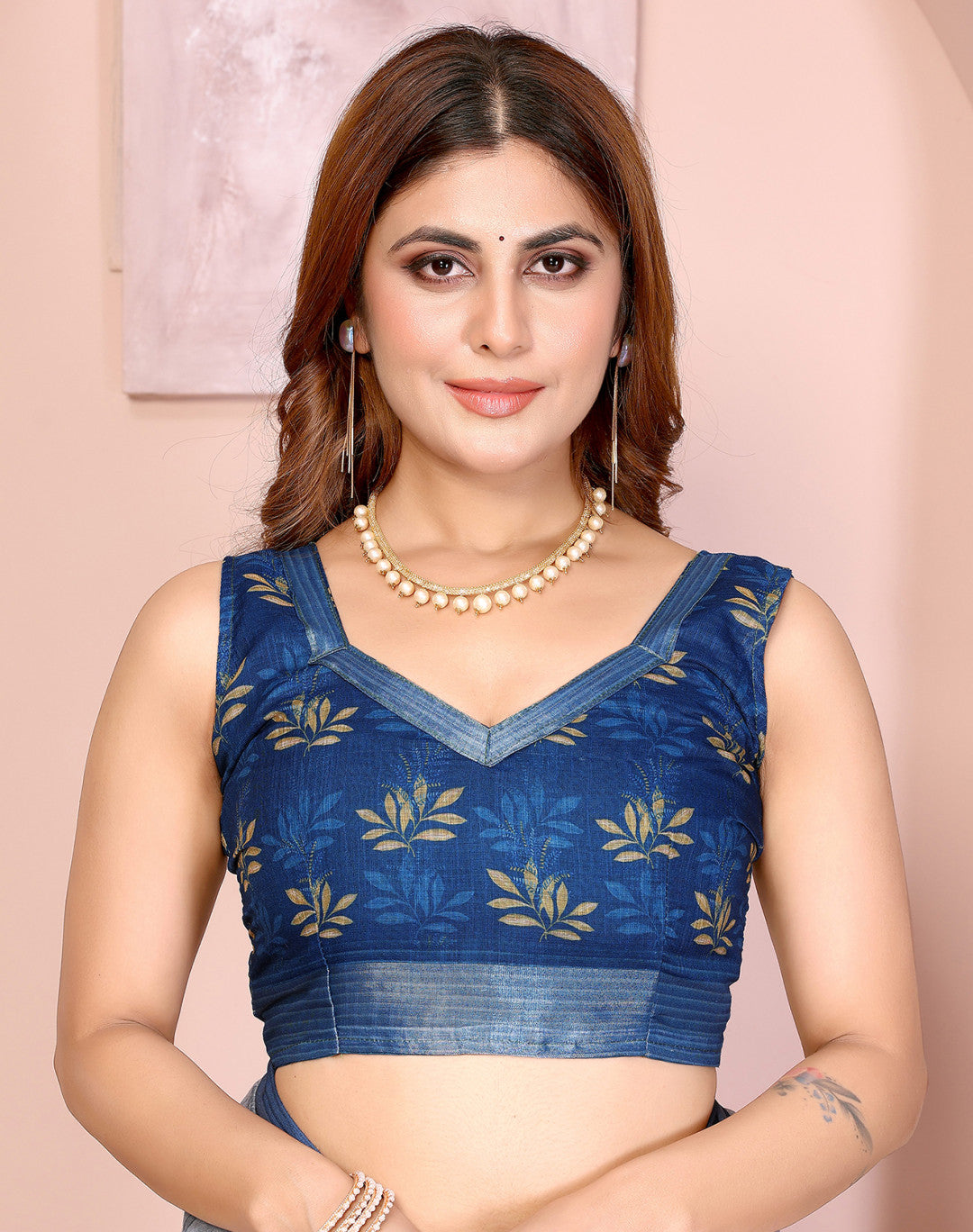 Multi Linen Cotton Saree With Digital Printed Work And Silver Zari Border