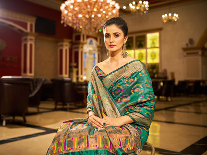 Rama Green Green Organza Silk Saree with Zari Weaving Work | Wedding & Festive Wear – JaipurSaaj
