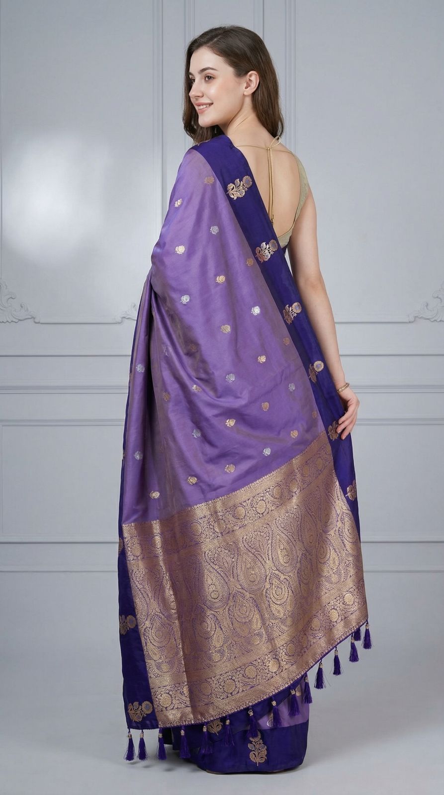 Lavender Premium Banarasi Soft Silk Saree With Zari Weaving Work | Wedding & Festive Wear – JaipurSaaj