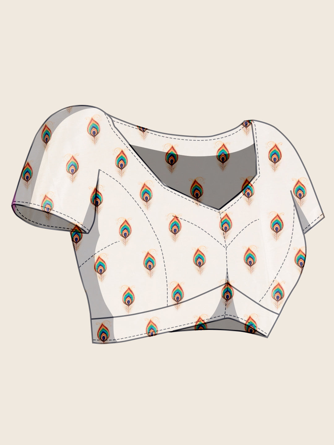 White Soft Chinnon Silk Saree With Digital Printed Work