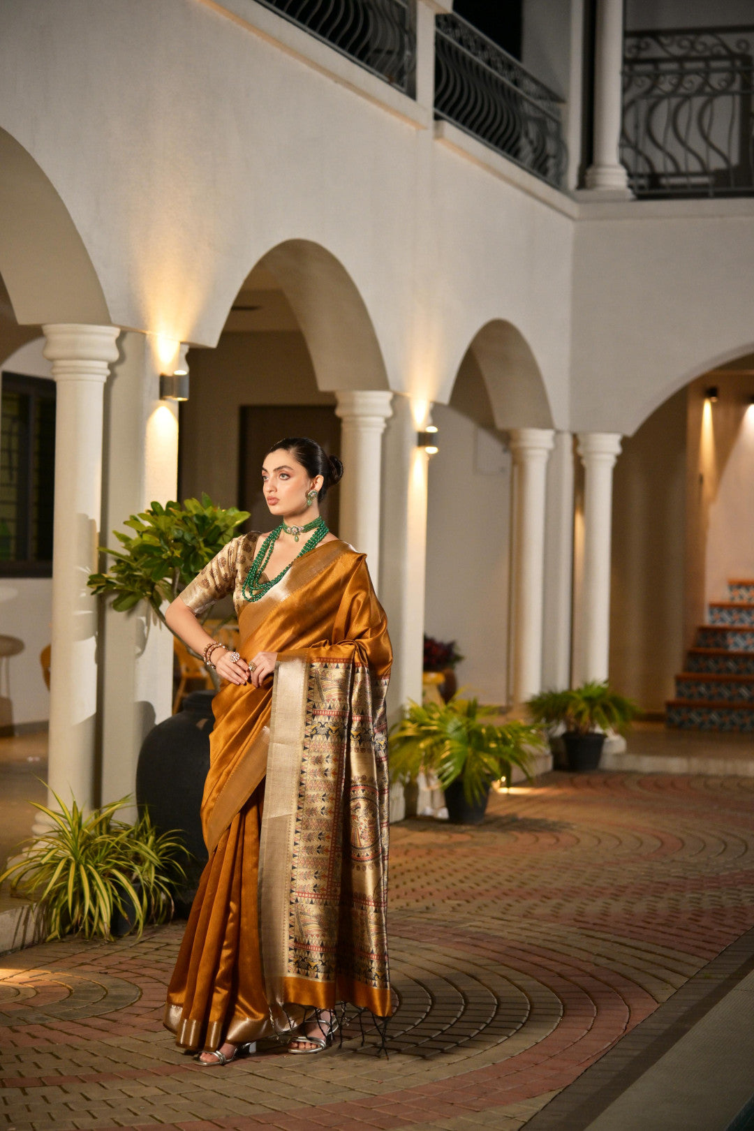 Mustard Yellow Khadi Raw Silk Saree With Beautiful Madhubani Printed Pallu | Party & Wedding Wear – JaipurSaaj