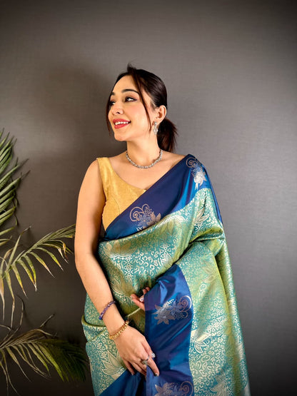 Pista Green Premium Soft Silk Saree With Zari Weaving Work | Wedding & Festive Wear – JaipurSaaj