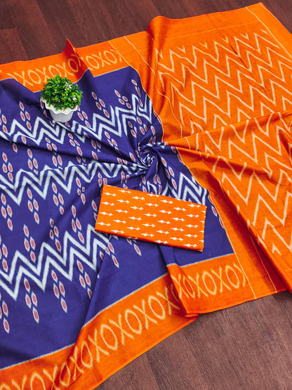 Purple Soft Pure Mulmul Cotton Saree With Hand Block Print | Casual & Festive Wear – JaipurSaaj