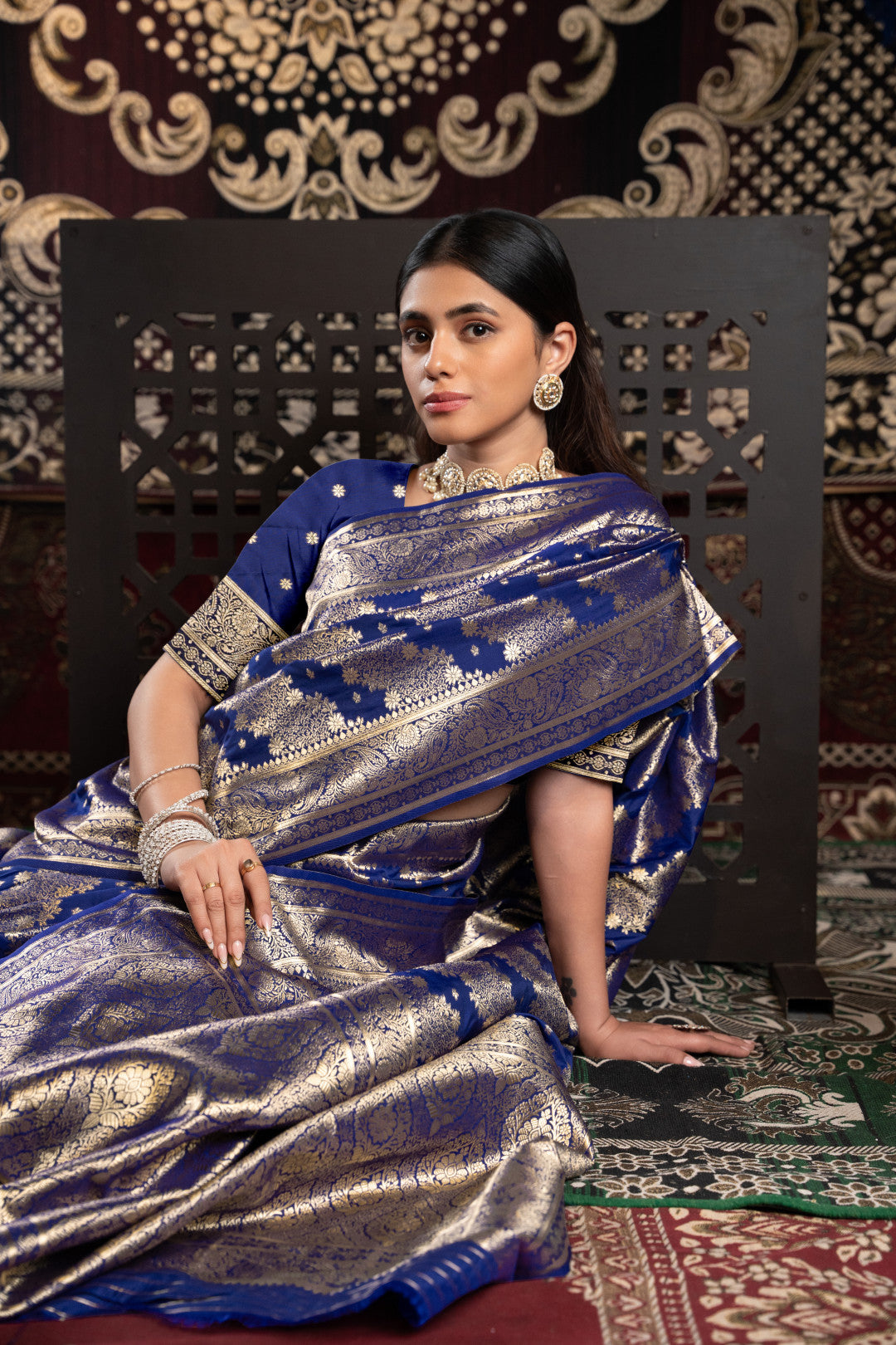 Royal Blue Banarasi Silk Saree With Zari Woven Work | Traditional Wedding & Bridal Wear – JaipurSaaj