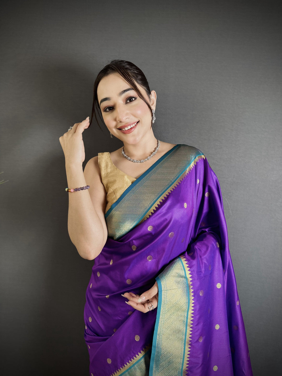 Purple Paithani Lichi Silk Saree With Zari Weaving Work | Festive & Wedding Wear – JaipurSaaj