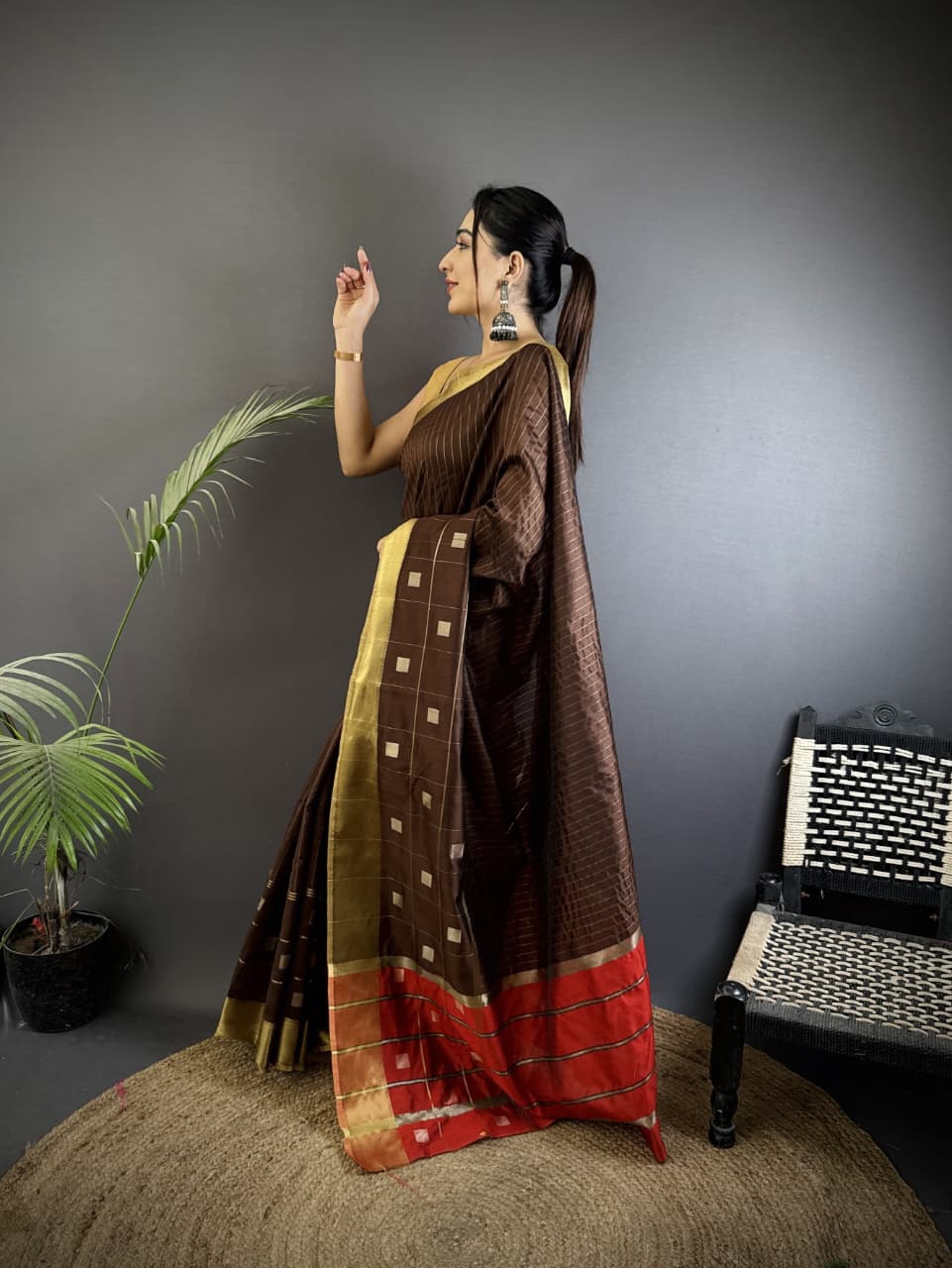 Coffee Soft Cotton Silk Saree With Zari Weaving Work | Lightweight Ethnic Wear – JaipurSaaj