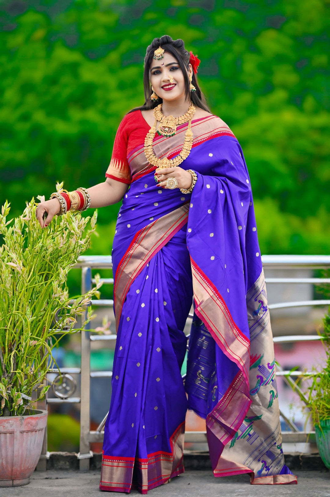 Blue Paithani Silk Saree With Zari Weaving Work | Bridal Wedding Wear – JaipurSaaj