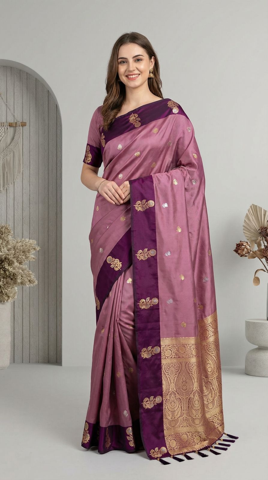 Magenta Premium Banarasi Soft Silk Saree With Zari Weaving Work | Wedding & Festive Wear – JaipurSaaj