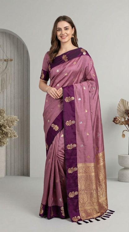 Magenta Premium Banarasi Soft Silk Saree With Zari Weaving Work | Wedding & Festive Wear – JaipurSaaj
