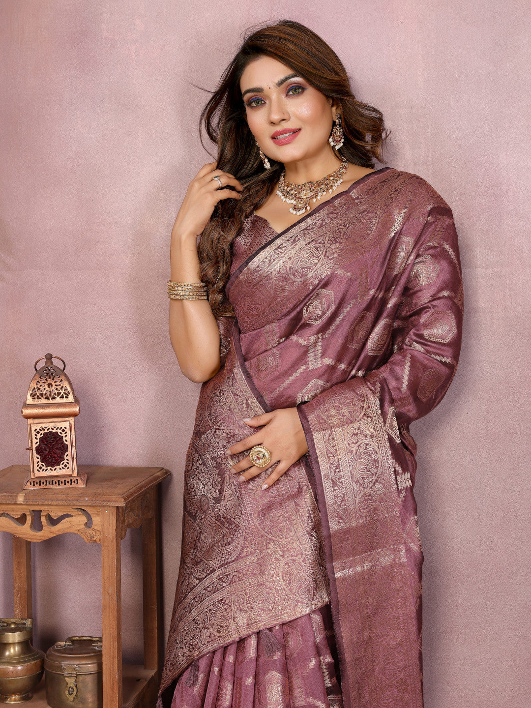 Magenta Organza Silk Banarasi Saree With Zari Weaving Work | Bridal Wedding & Festive Wear – JaipurSaaj