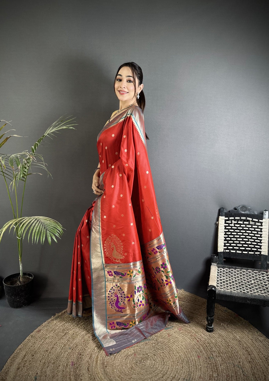 Red Premium Paithani Lichi Silk Saree With Zari Weaving Work | Festive & Wedding Wear – JaipurSaaj