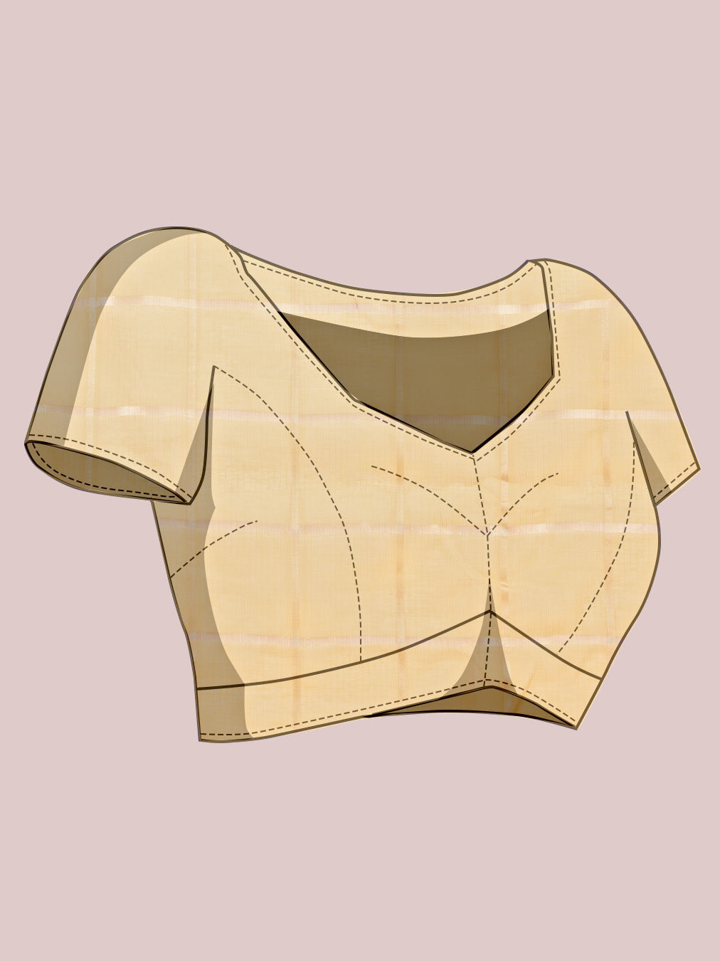 Beige Kota Doriya Saree With Zari Weaving Work