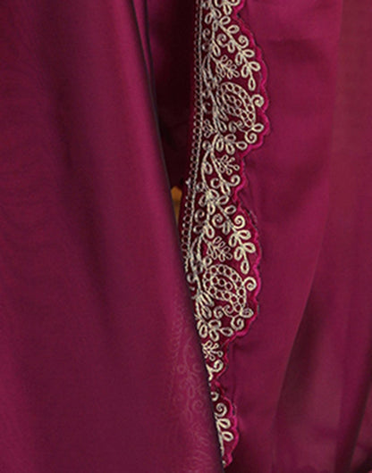 Magenta Fancy Rangoli Silk Saree Coding Work