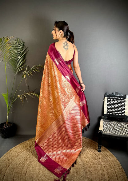 Orange Premium Soft Silk Saree With Zari Weaving Work | Wedding & Festive Wear – JaipurSaaj