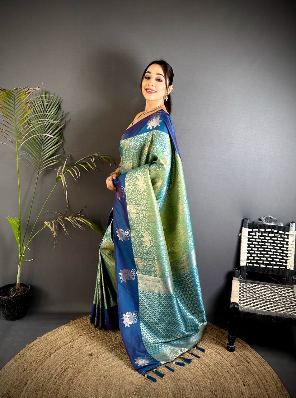 Pista Green Premium Soft Silk Saree With Zari Weaving Work | Wedding & Festive Wear – JaipurSaaj
