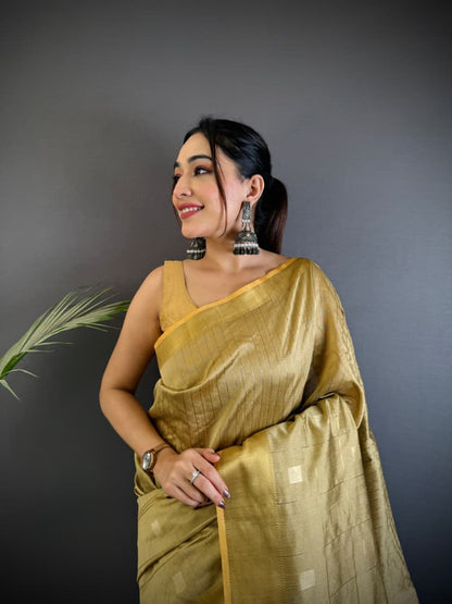 Cream Soft Cotton Silk Saree With Zari Weaving Work | Lightweight Ethnic Wear – JaipurSaaj