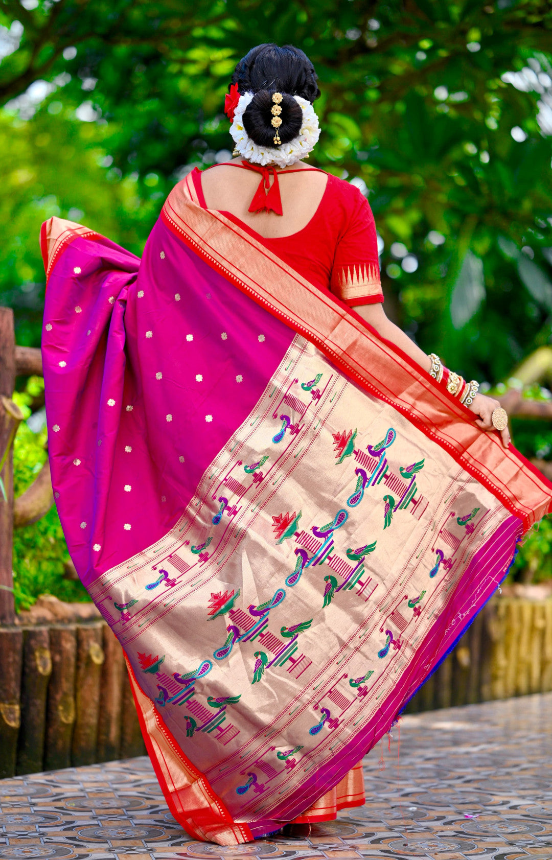Magenta Paithani Silk Saree With Zari Weaving Work | Bridal Wedding Wear – JaipurSaaj