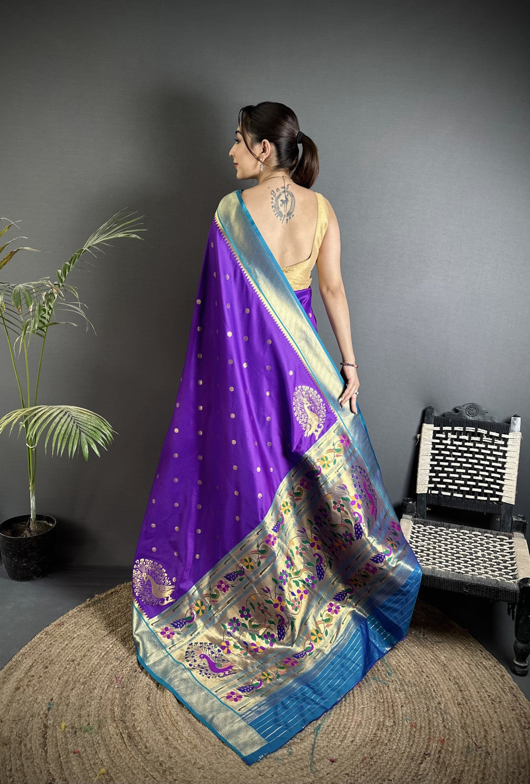 Purple Paithani Lichi Silk Saree With Zari Weaving Work | Festive & Wedding Wear – JaipurSaaj