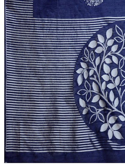 Navy Blue Color Soft Silk Saree With Weaving Work Lining Border
