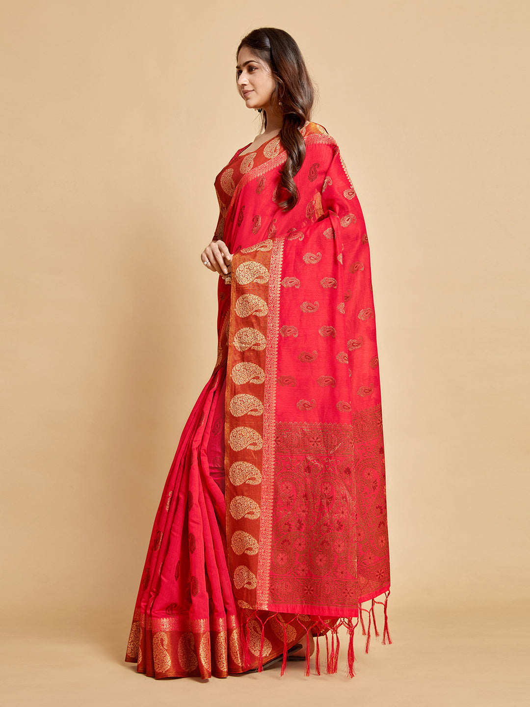 Pink Chanderi Cotton Saree With Woven Design | Traditional Festive Ethnic Wear – JaipurSaaj
