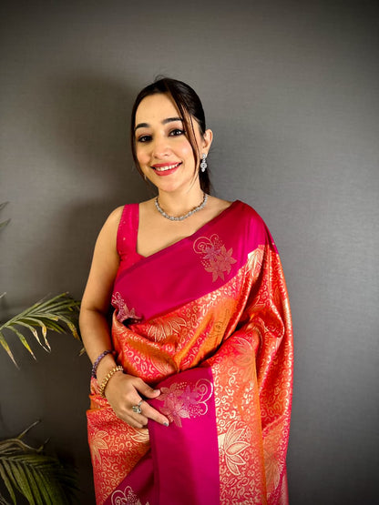 Peach Premium Soft Silk Saree With Zari Weaving Work | Wedding & Festive Wear – JaipurSaaj
