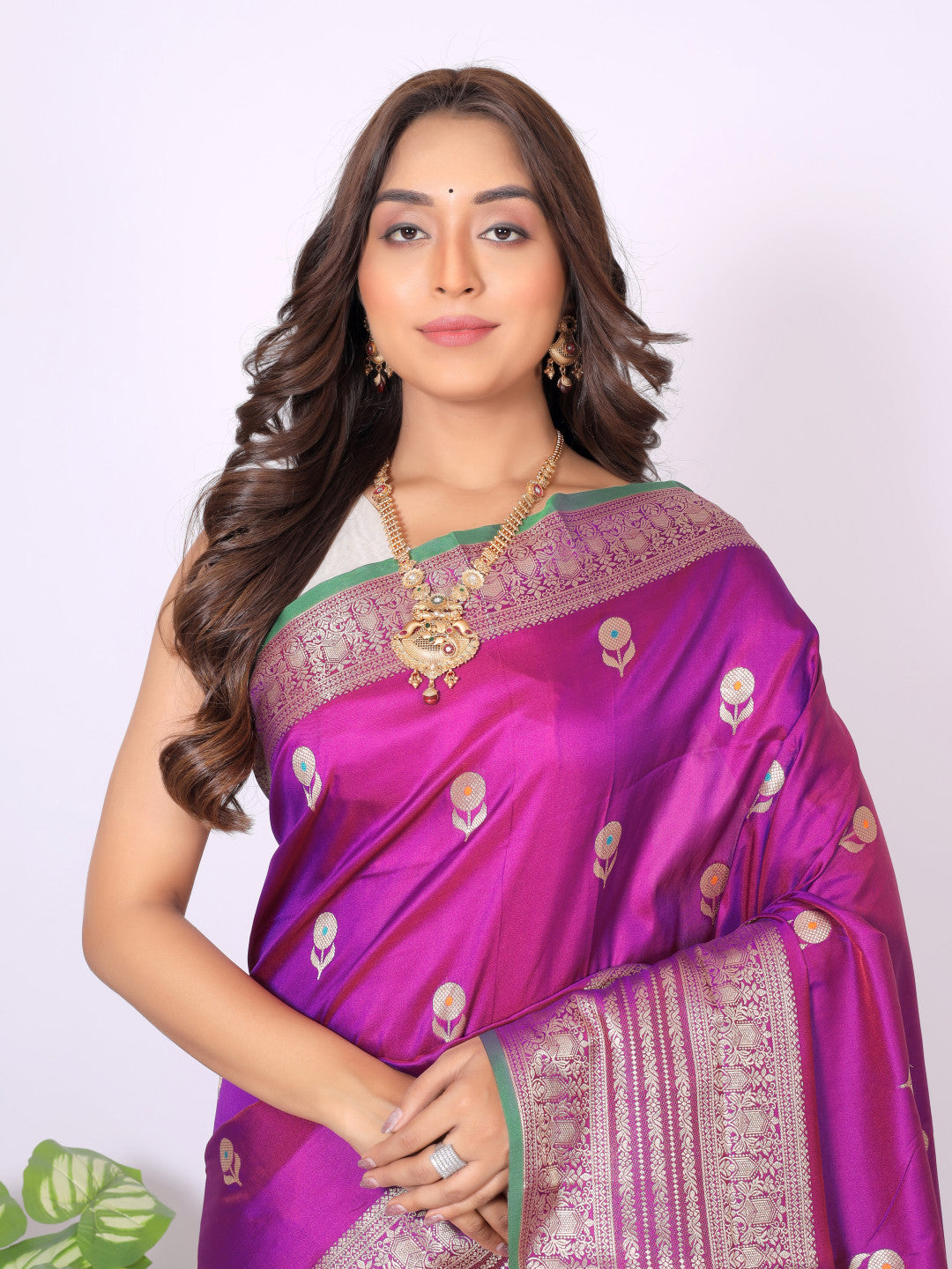 Magenta Banarasi Silk Saree With Zari Weaving Work | Bridal Wedding Wear – JaipurSaaj