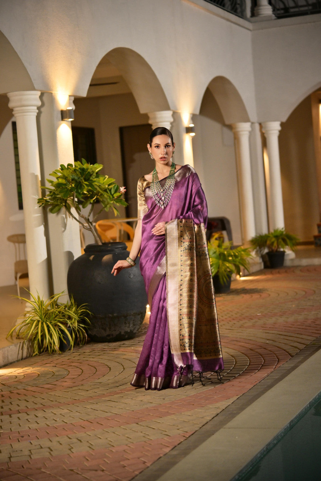 Magenta Khadi Raw Silk Saree With Beautiful Madhubani Printed Pallu | Party & Wedding Wear – JaipurSaaj