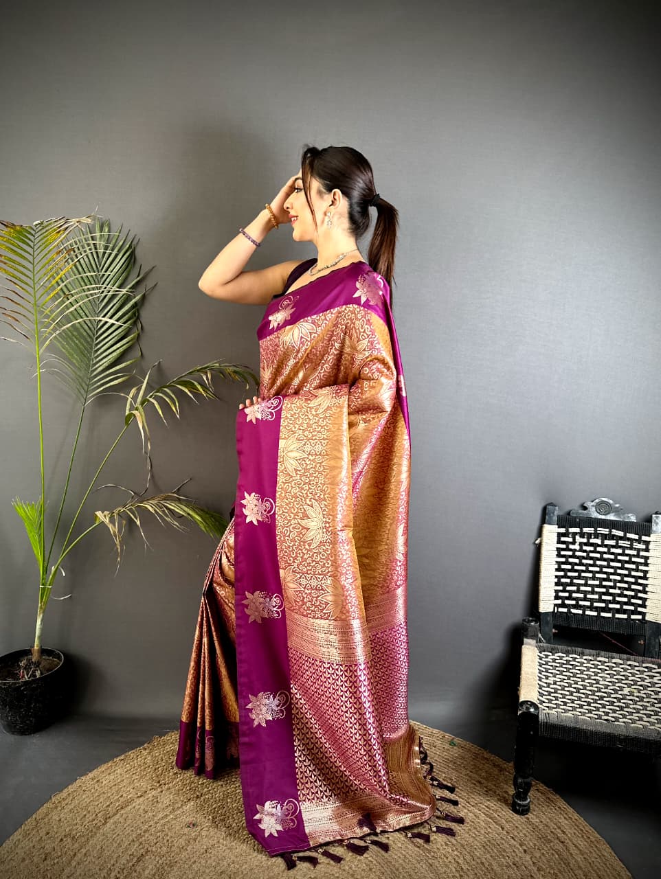Wine Premium Soft Silk Saree With Zari Weaving Work | Wedding & Festive Wear – JaipurSaaj