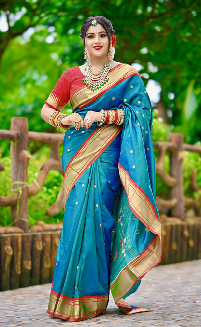 Green Paithani Silk Saree With Zari Weaving Work | Bridal Wedding Wear – JaipurSaaj