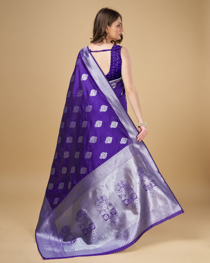 Purple Banarasi Silk Saree With Zari Weaving Pallu | Bridal Wedding Wear – JaipurSaaj
