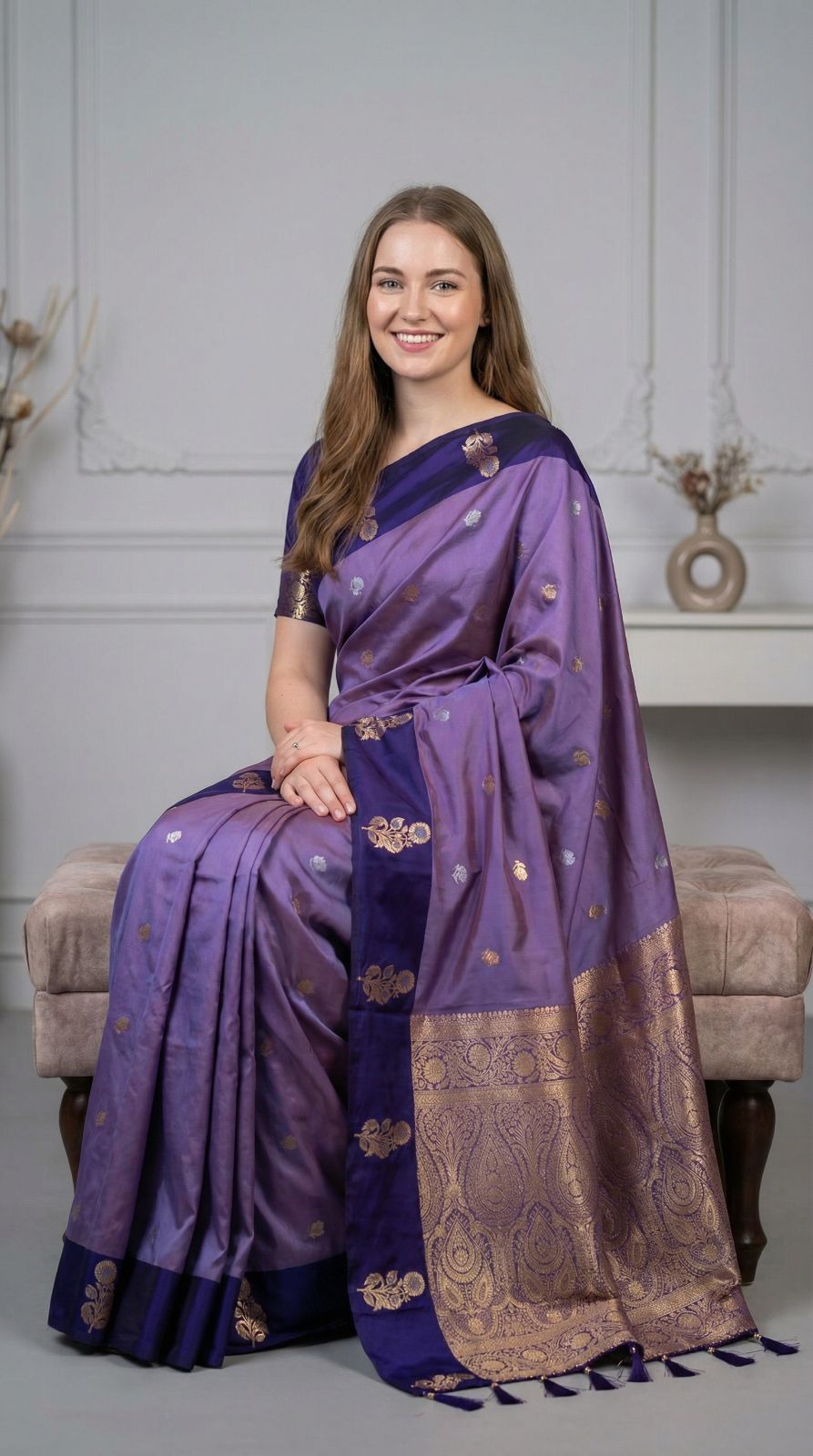Lavender Premium Banarasi Soft Silk Saree With Zari Weaving Work | Wedding & Festive Wear – JaipurSaaj