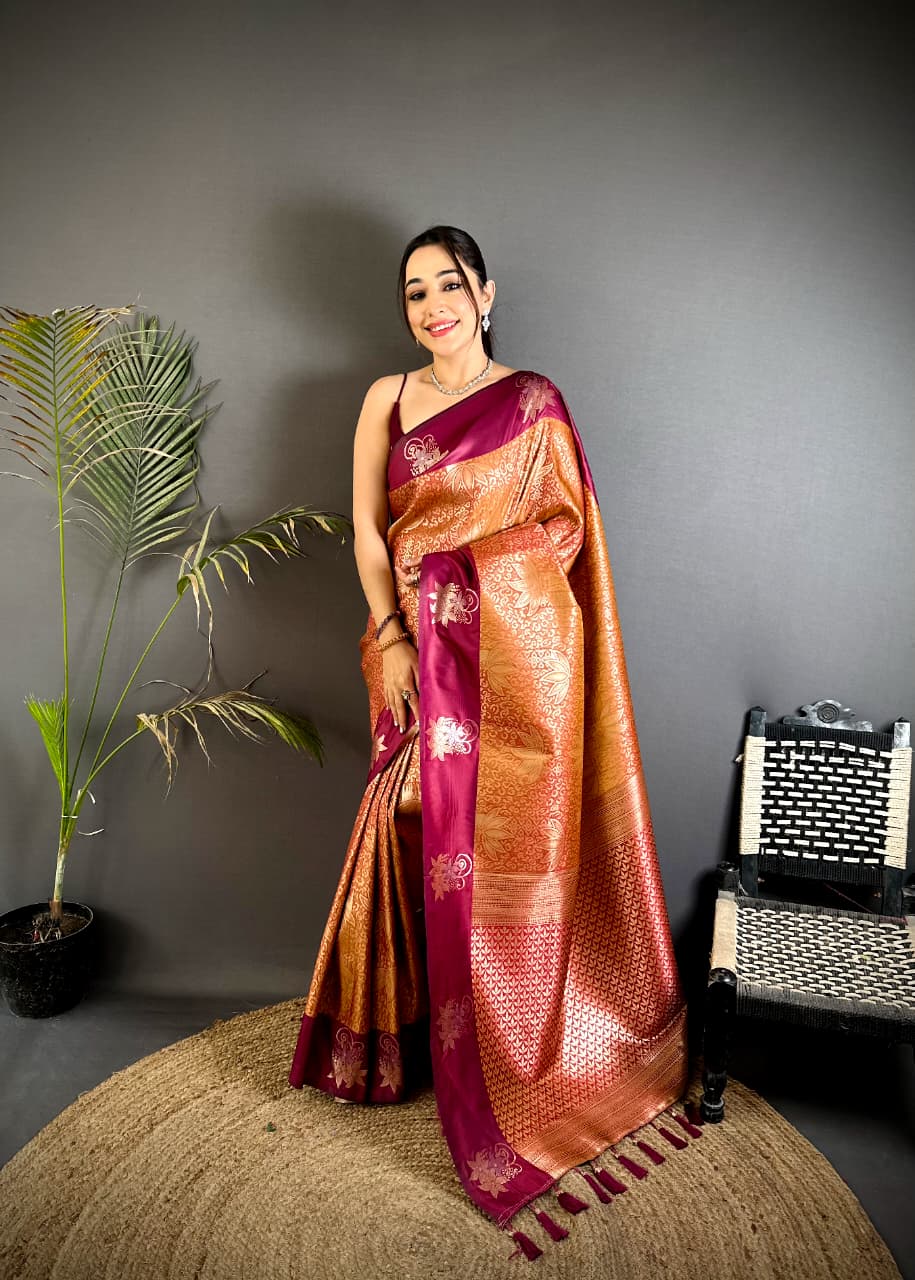 Orange Premium Soft Silk Saree With Zari Weaving Work | Wedding & Festive Wear – JaipurSaaj