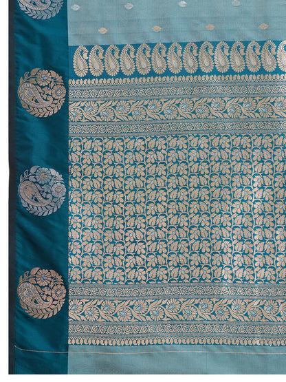 Rama Green Soft Silk Saree With Silver Banarasi Zari Weaving Work | Festive Wear – JaipurSaaj