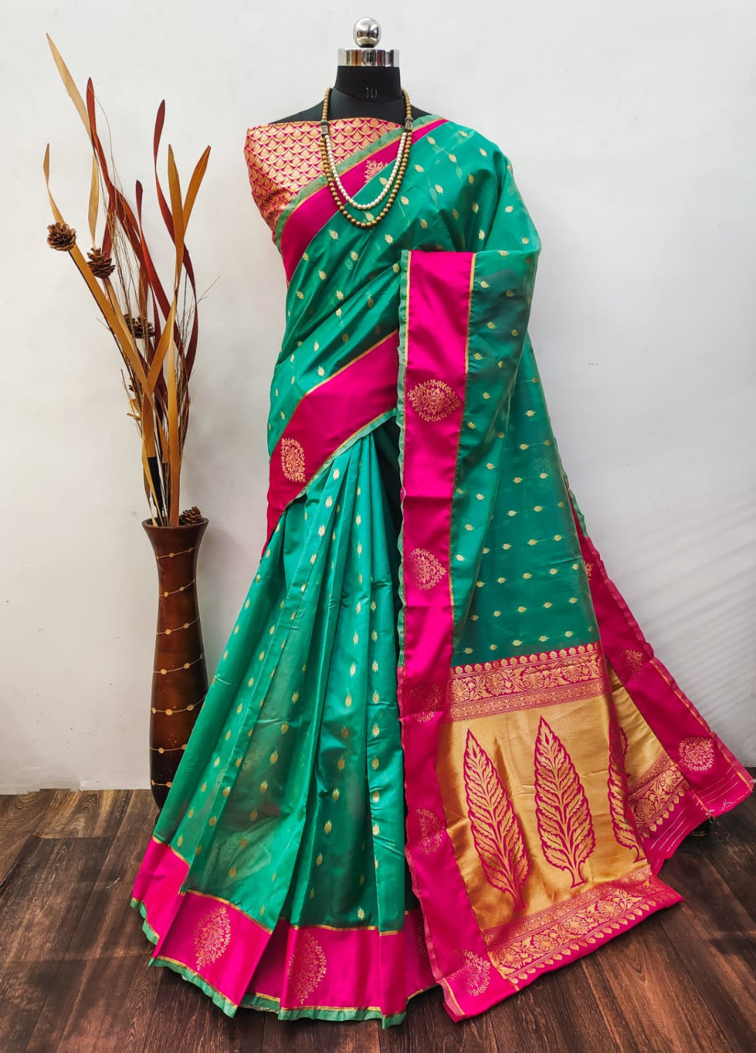 Sea Green Soft Organza Silk Saree With Zari Weaving Work | Festive & Party Wear Saree – JaipurSaaj