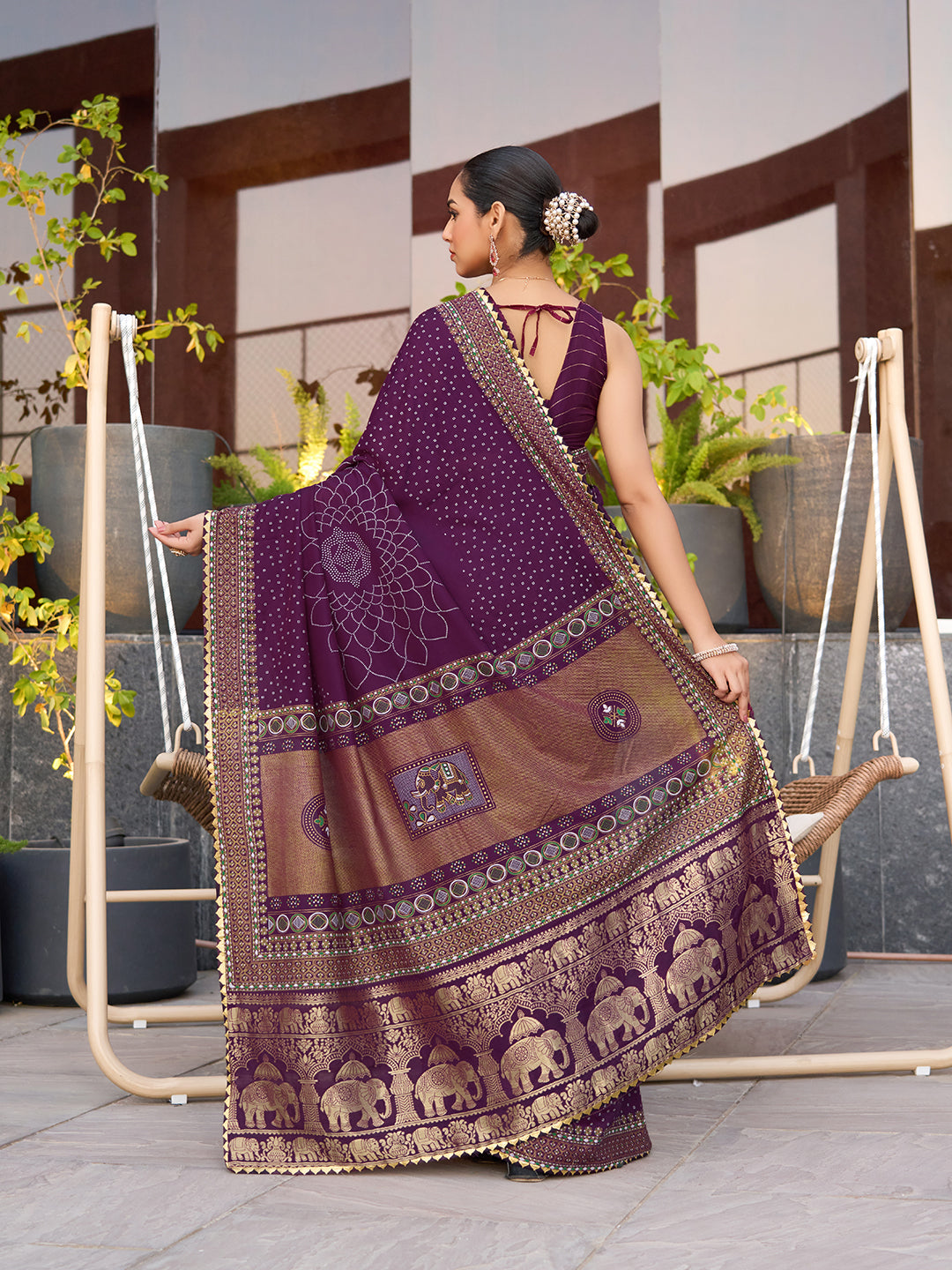 Wine Soft Cotton Saree With Unique Table Printed & Lace Border | Stylish Wedding Wear Saree – JaipurSaaj