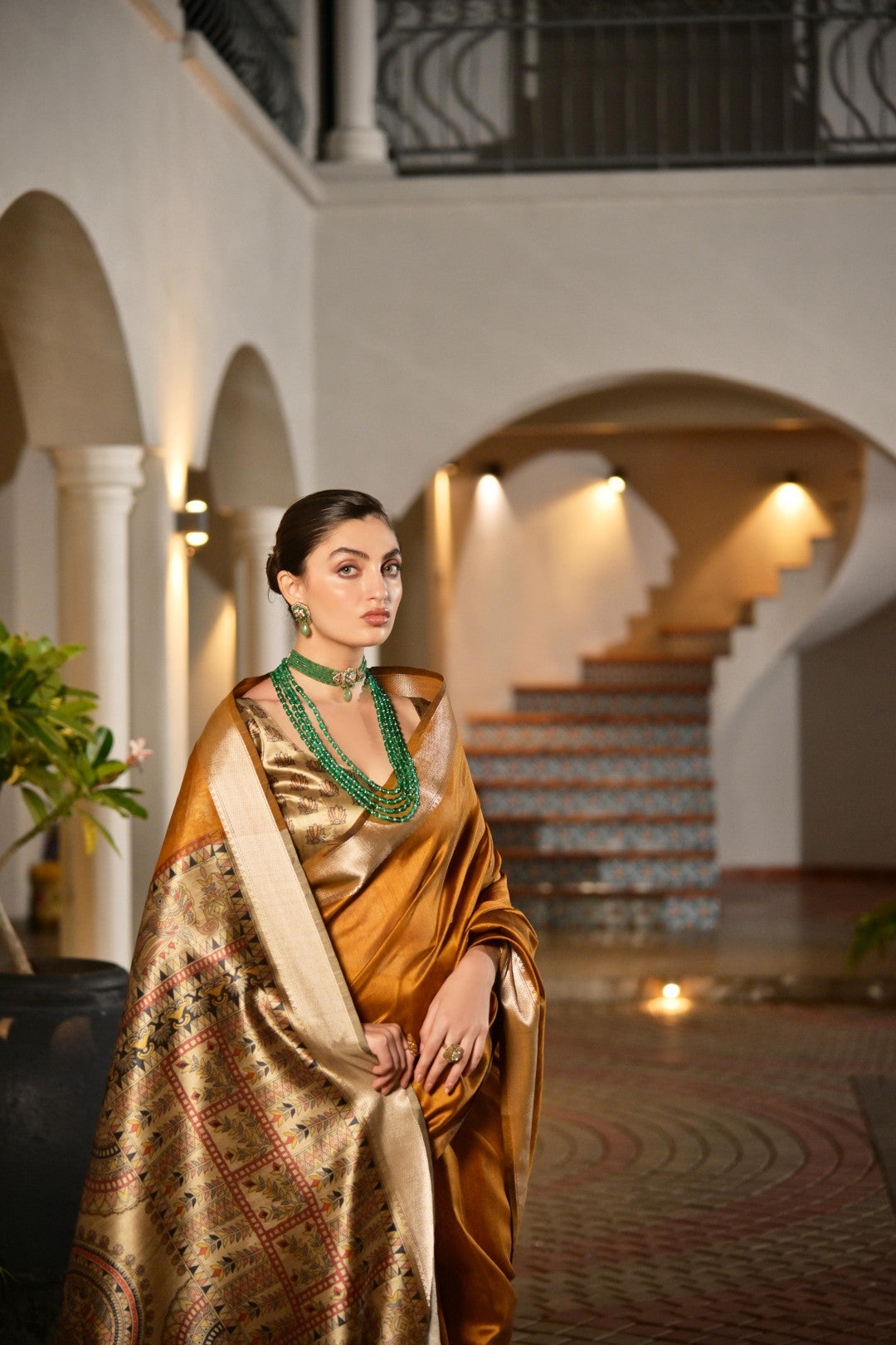 Mustard Yellow Khadi Raw Silk Saree With Beautiful Madhubani Printed Pallu | Party & Wedding Wear – JaipurSaaj
