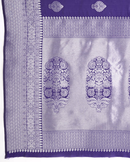 Purple Banarasi Silk Saree With Zari Weaving Pallu | Bridal Wedding Wear – JaipurSaaj