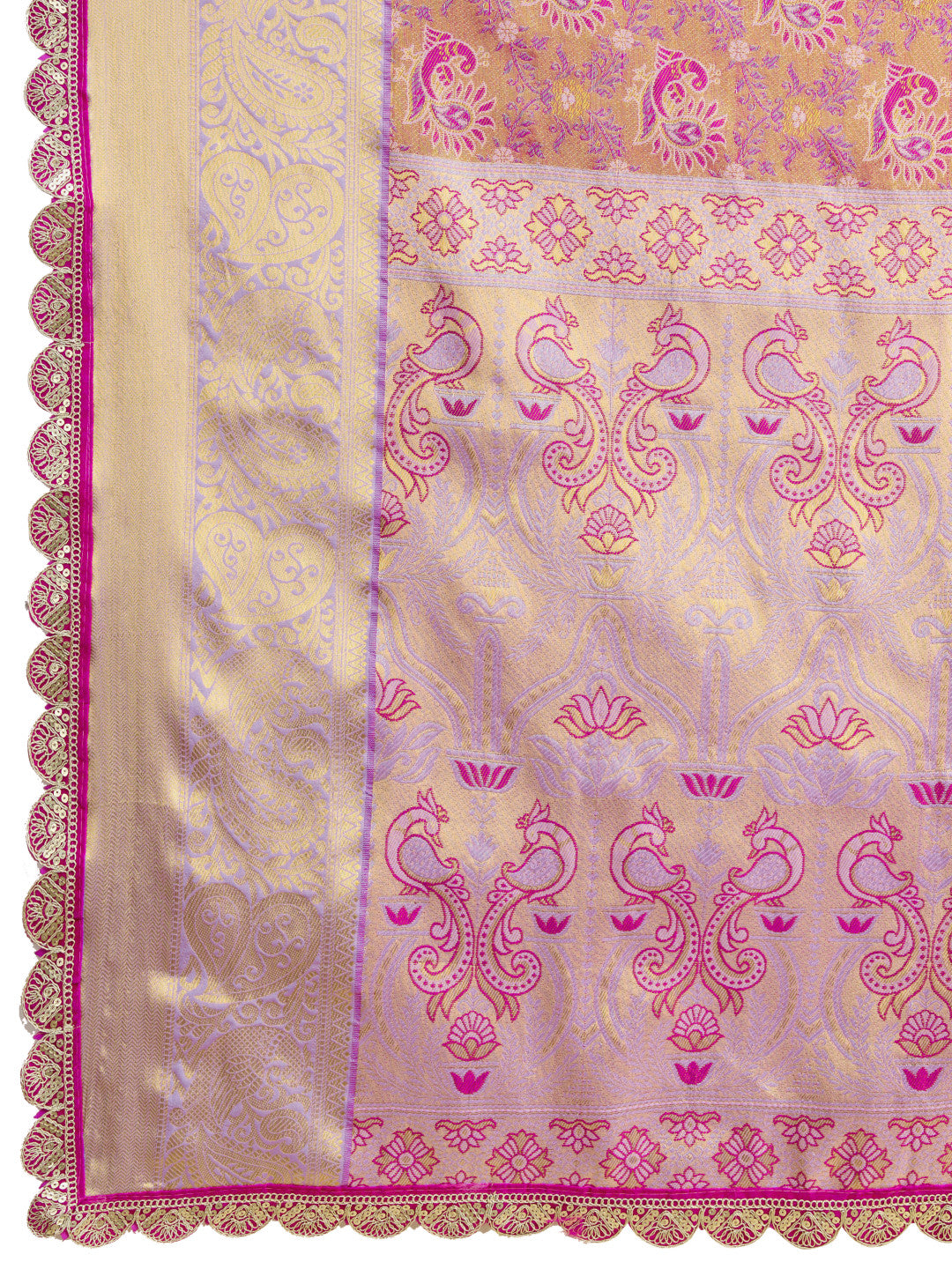 Pink Kanjivaram Silk Saree With Zari Weaving Work | Bridal Wedding Wear – JaipurSaaj