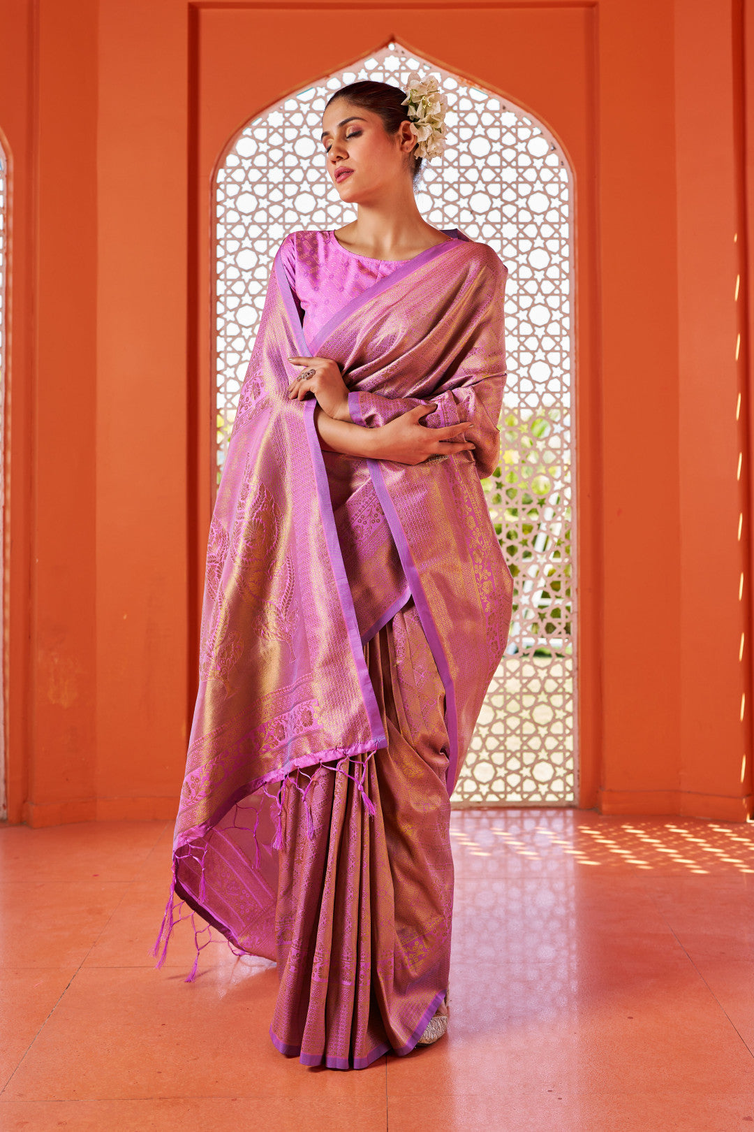 Pink Soft Silk Saree With Zari Weaving Work | Reception & Festive Wear – JaipurSaaj