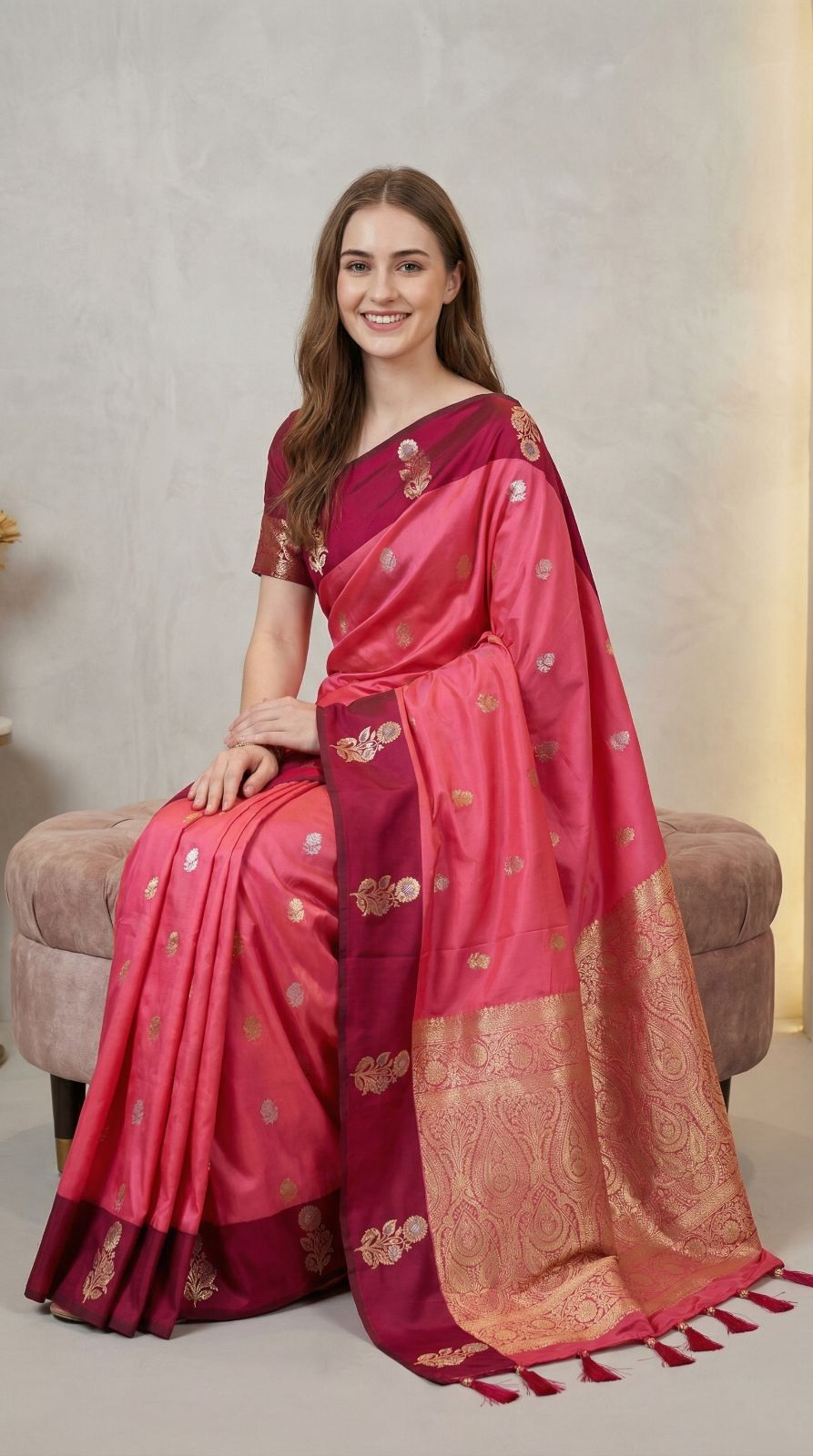 Pink Premium Banarasi Soft Silk Saree With Zari Weaving Work | Wedding & Festive Wear – JaipurSaaj