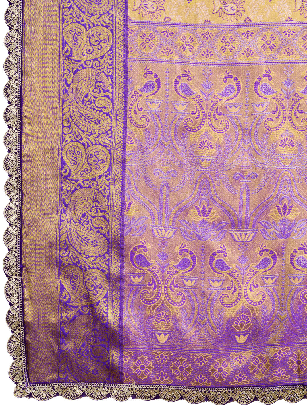 Purple Kanjivaram Silk Saree With Zari Weaving Work | Bridal Wedding Wear – JaipurSaaj