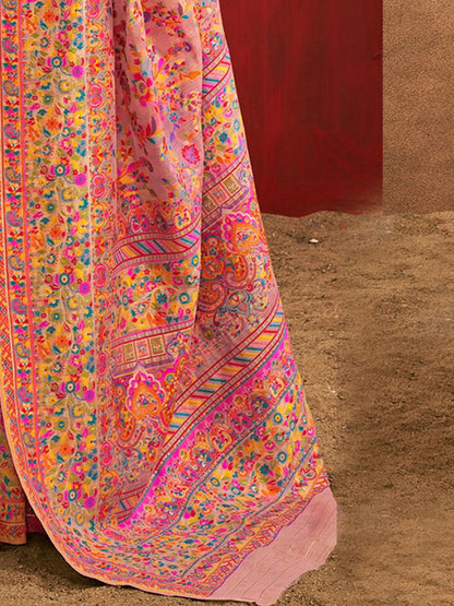 Pink Pashmina Silk Saree With Traditional Woven Design | Festive & Wedding Wear – JaipurSaaj