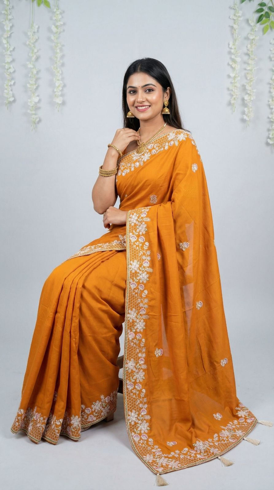 Yellow Dola Silk Saree With Sequence Embroidery Work | Festive & Wedding Wear – JaipurSaaj