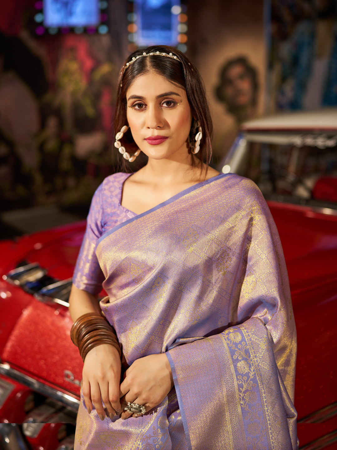 Lavender Soft Silk Saree With Zari Weaving Work | Reception & Festive Wear – JaipurSaaj