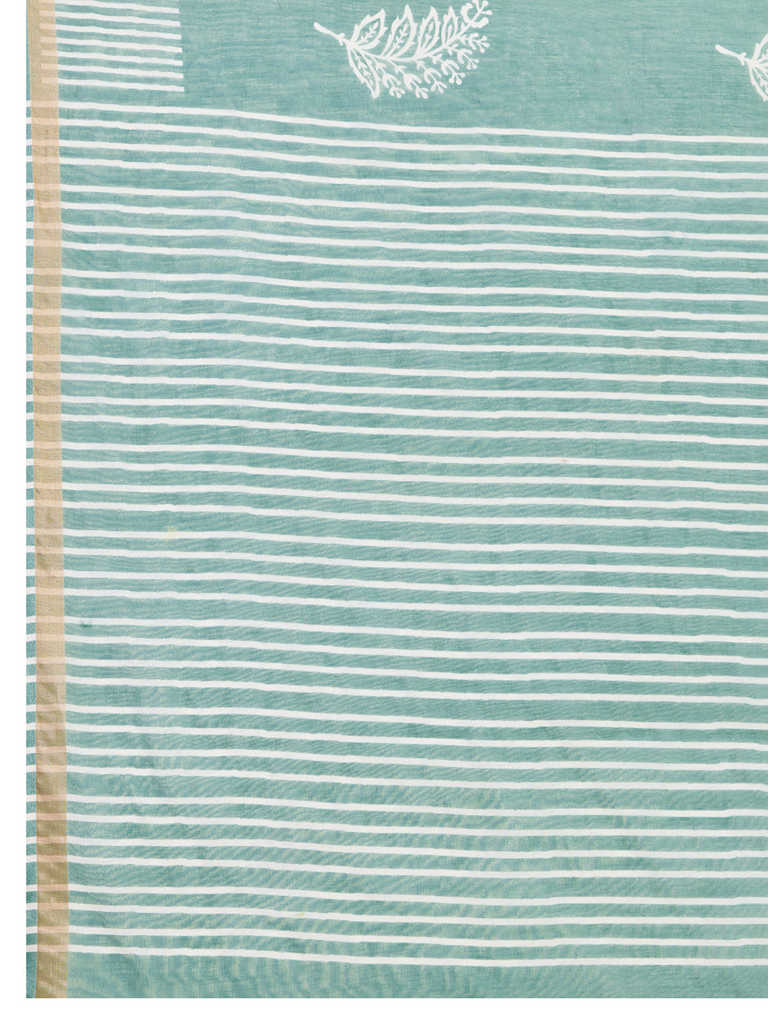 Sea Green Linen Cotton Saree With Digital Printed Work And Silver Zari Border | Lightweight Party & Festive Wear – JaipurSaaj